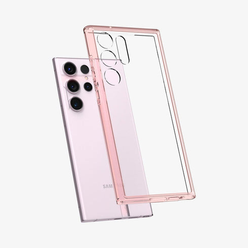 ACS05617 - Galaxy S23 Ultra Case Ultra Hybrid in crystal clear showing the back